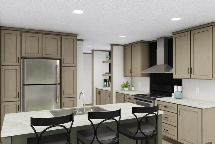 The COOK Exterior. This Manufactured Mobile Home features 3 bedrooms and 2 baths.