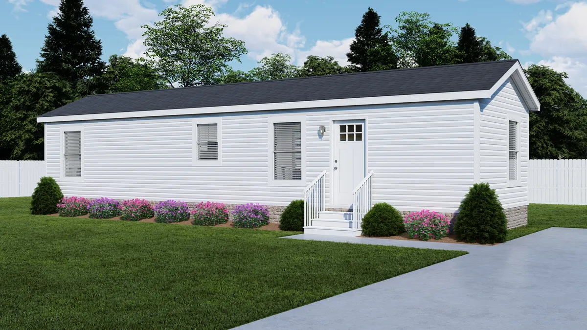 The 4814-4790 THE PULSE Exterior. This Manufactured Mobile Home features 2 bedrooms and 1 bath.