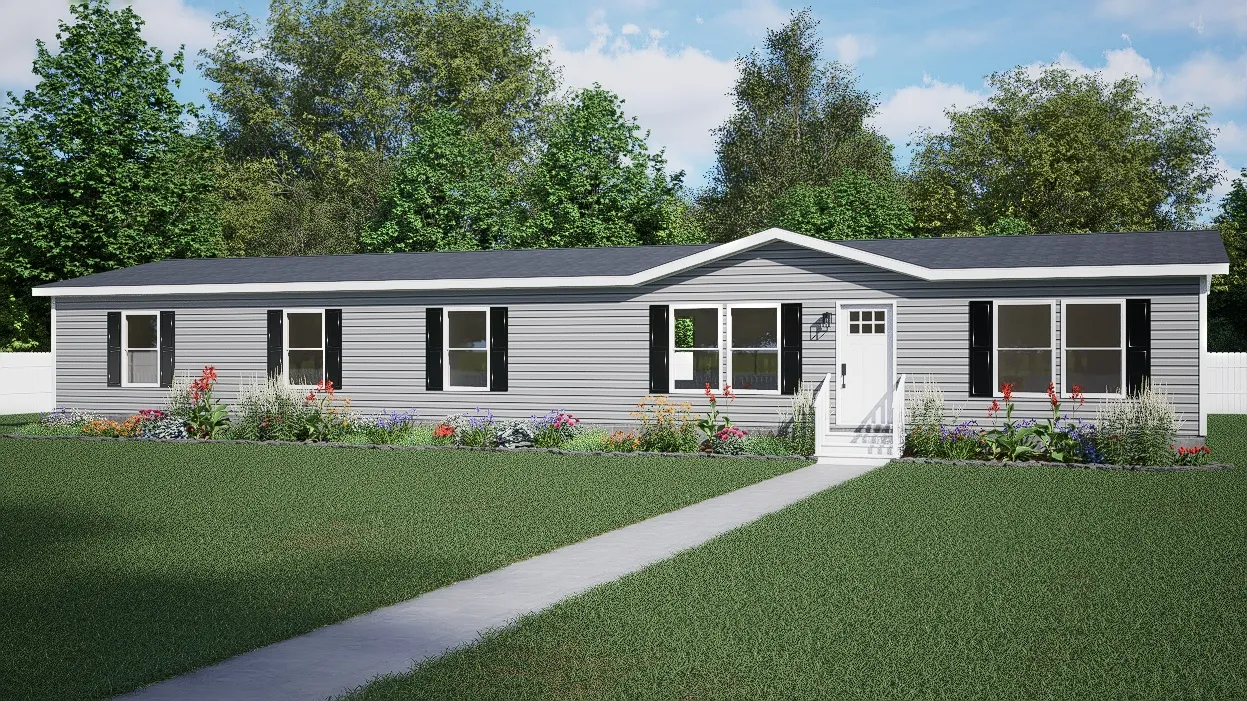 The SEVIER Exterior. This Manufactured Mobile Home features 4 bedrooms and 3 baths.