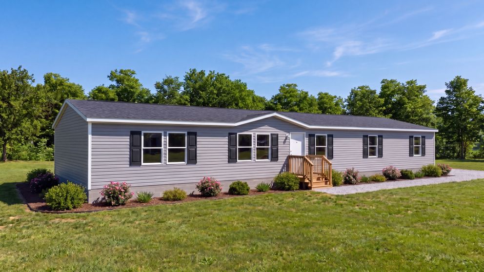 The REDWOOD Exterior. This Manufactured Mobile Home features 5 bedrooms and 3 baths.