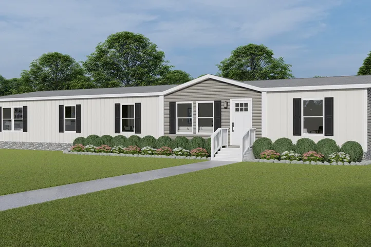 The EVEREST Exterior. This Manufactured Mobile Home features 4 bedrooms and 2 baths.