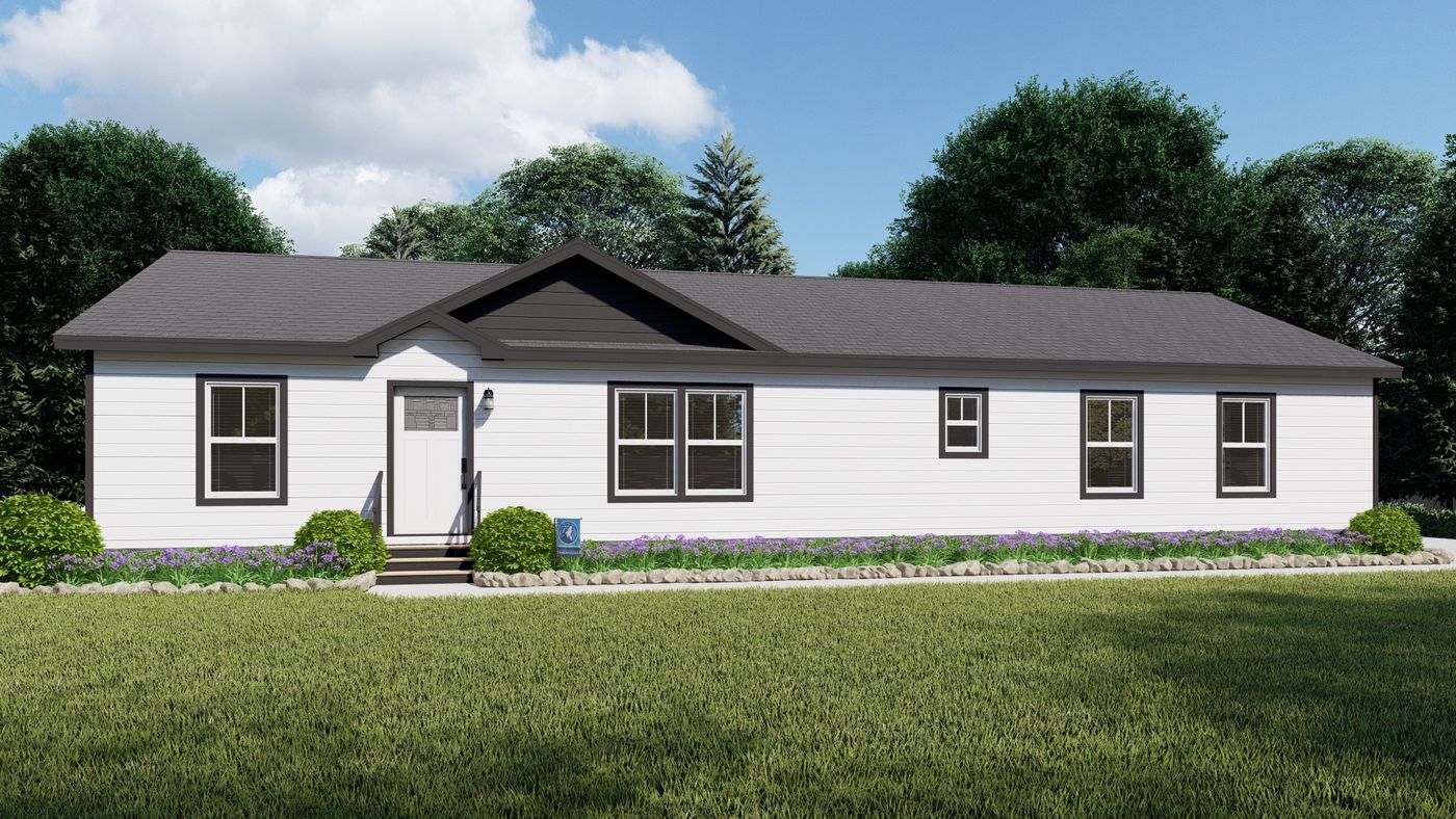 The 50TH ANNIVERSARY Exterior. This Manufactured Mobile Home features 3 bedrooms and 2 baths.