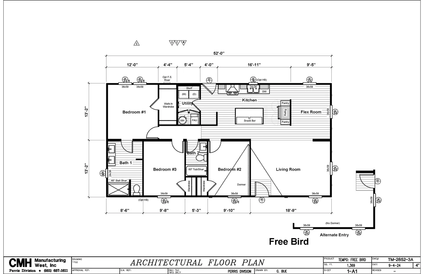 The FREE BIRD Exterior. This Manufactured Mobile Home features 3 bedrooms and 2 baths.