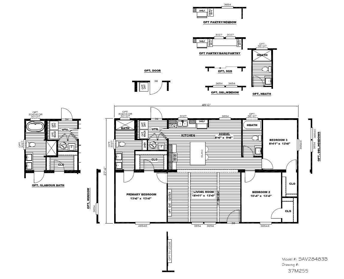 The BENJAMIN Exterior. This Home features 3 bedrooms and 2 baths.