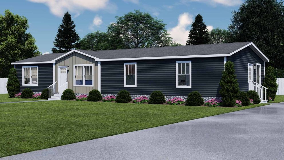 Brunswick - Upgrade - The ROCKET MAN Exterior. This Manufactured Mobile Home features 3 bedrooms and 2 baths.