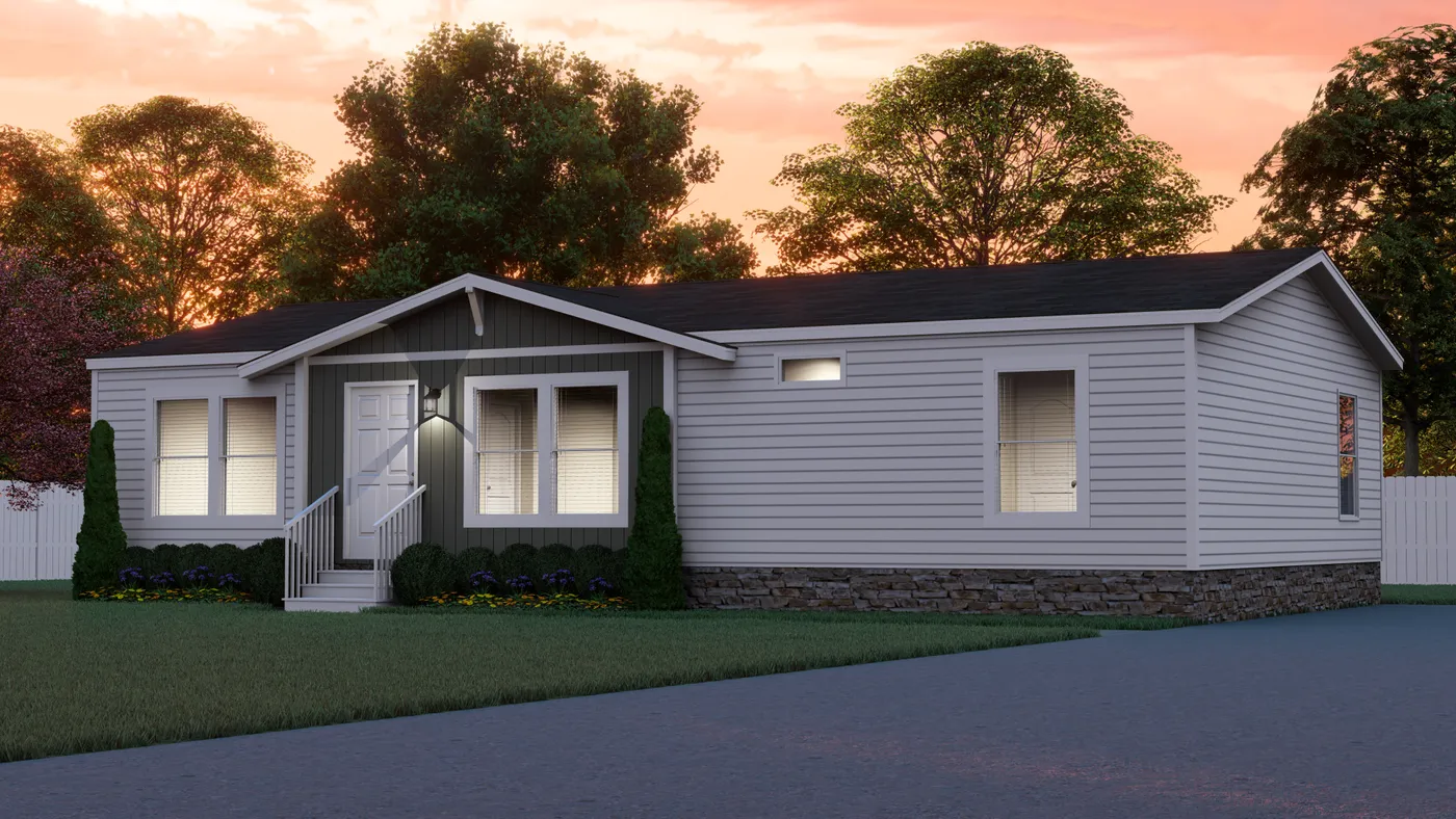 The THE RENEGADE Exterior. This Manufactured Mobile Home features 3 bedrooms and 2 baths.