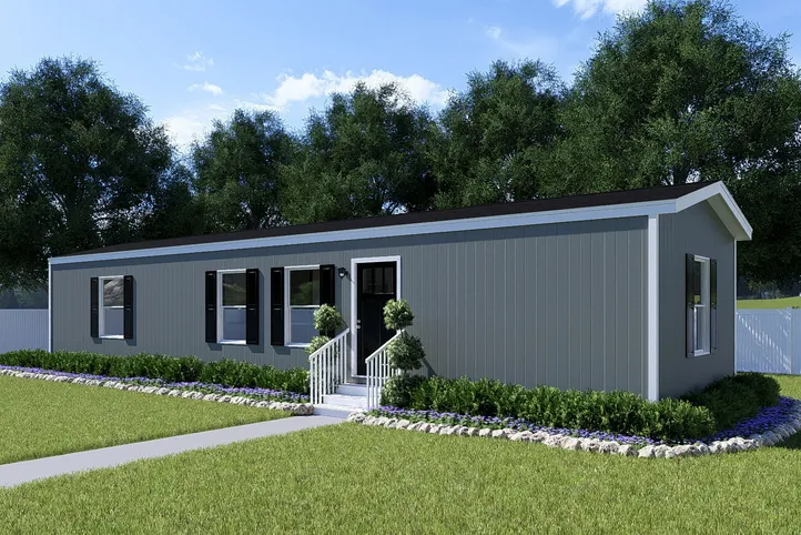 The SPIRIT Exterior in Olive. This Manufactured Mobile Home features 2 bedrooms and 2 baths.