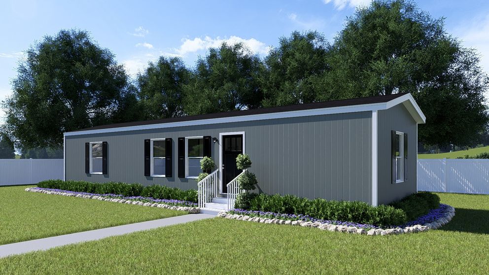 The SPIRIT Exterior in Olive. This Manufactured Mobile Home features 2 bedrooms and 2 baths.