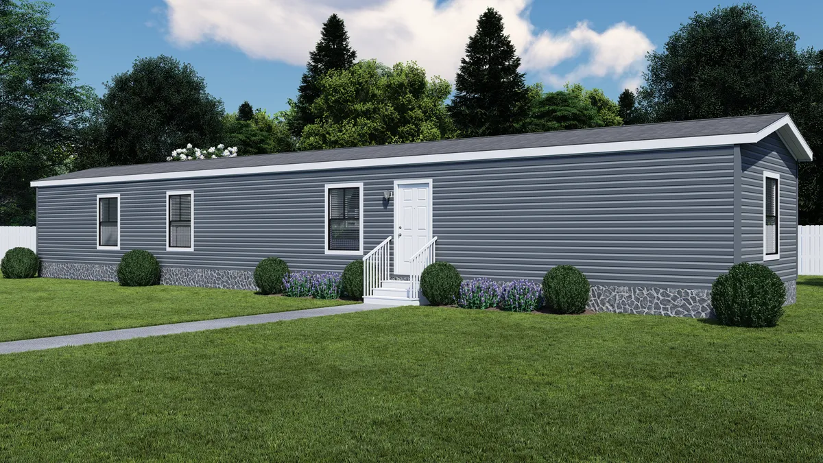 The THE HOLLYWOOD Exterior. This Manufactured Mobile Home features 3 bedrooms and 2 baths.