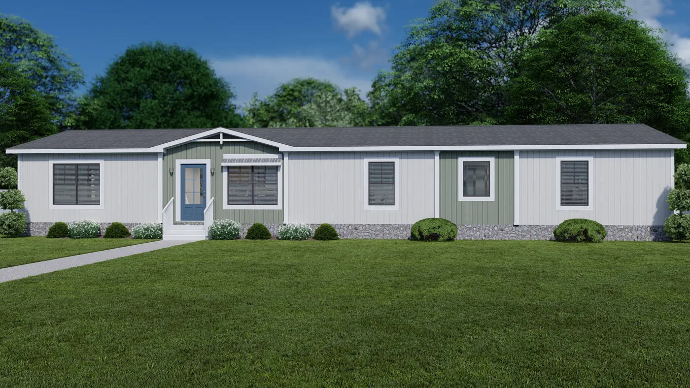 The TINSLEY Exterior. This Manufactured Mobile Home features 4 bedrooms and 2 baths.
