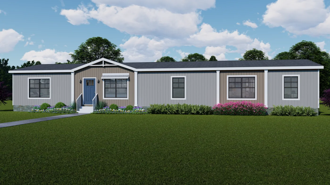 The NELLIE Exterior. This Manufactured Mobile Home features 4 bedrooms and 2 baths.