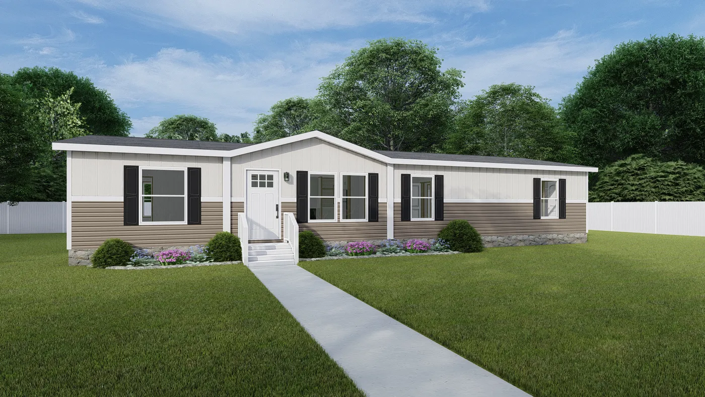 The EXPEDITION 6028-1810 Exterior. This Manufactured Mobile Home features 4 bedrooms and 2 baths.