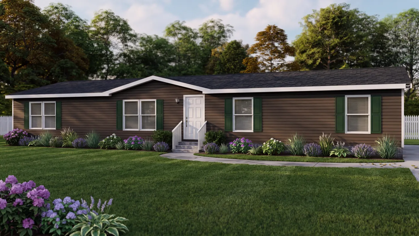 The TRADITION 3268B Exterior. This Manufactured Mobile Home features 5 bedrooms and 3 baths.
