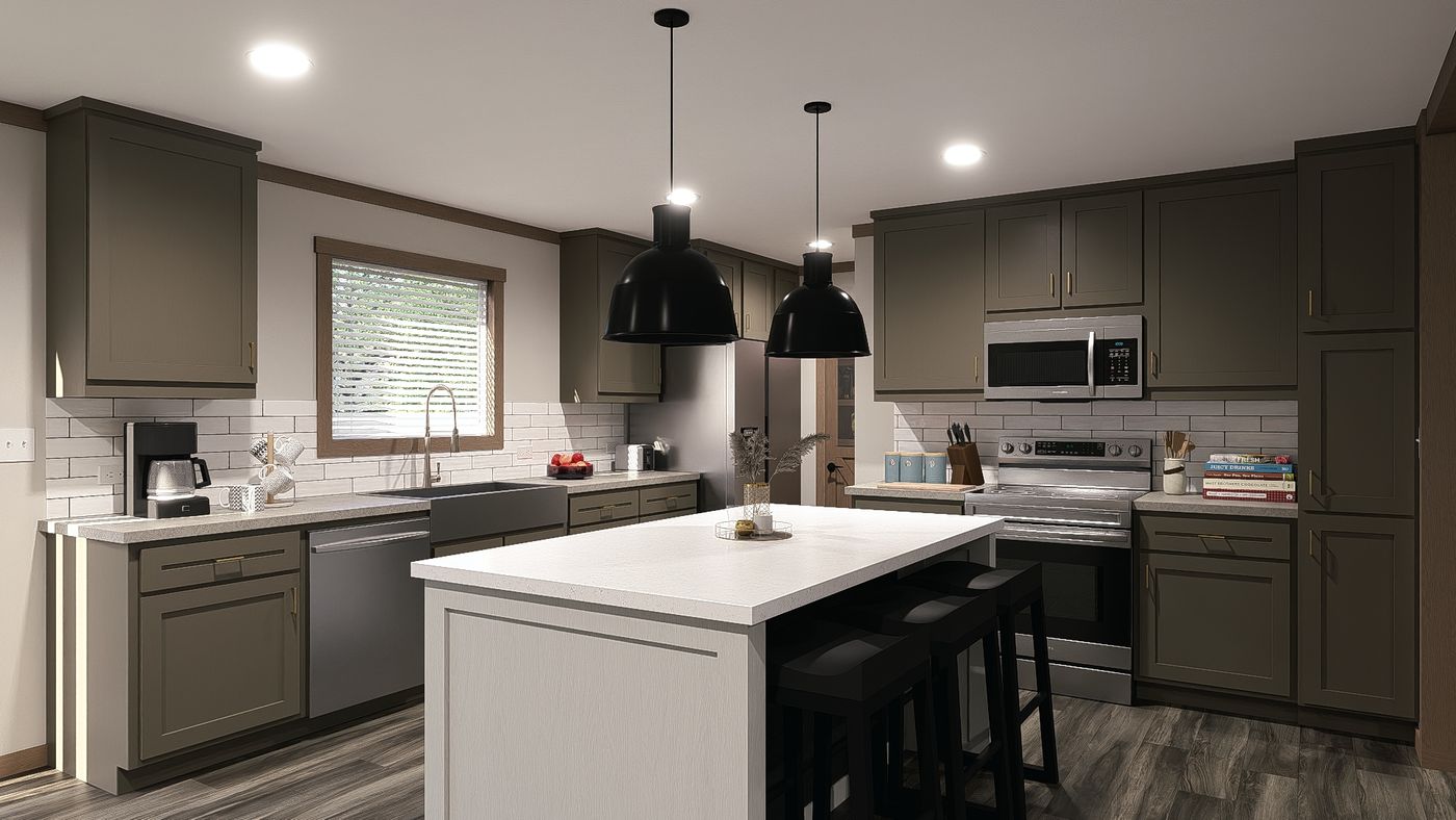 The EMILIE ELITE Exterior. This Manufactured Mobile Home features 3 bedrooms and 2 baths.