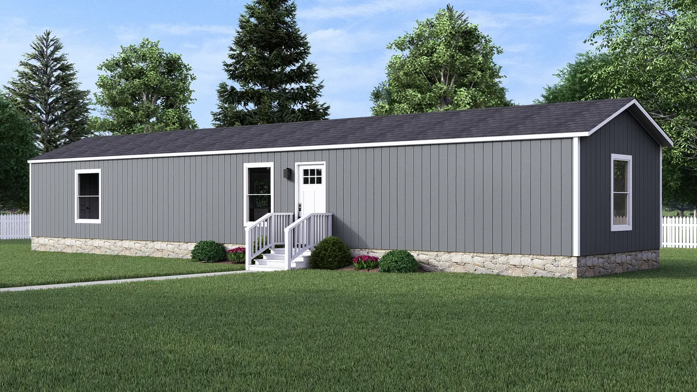 The CLARK Exterior. This Manufactured Mobile Home features 3 bedrooms and 2 baths.