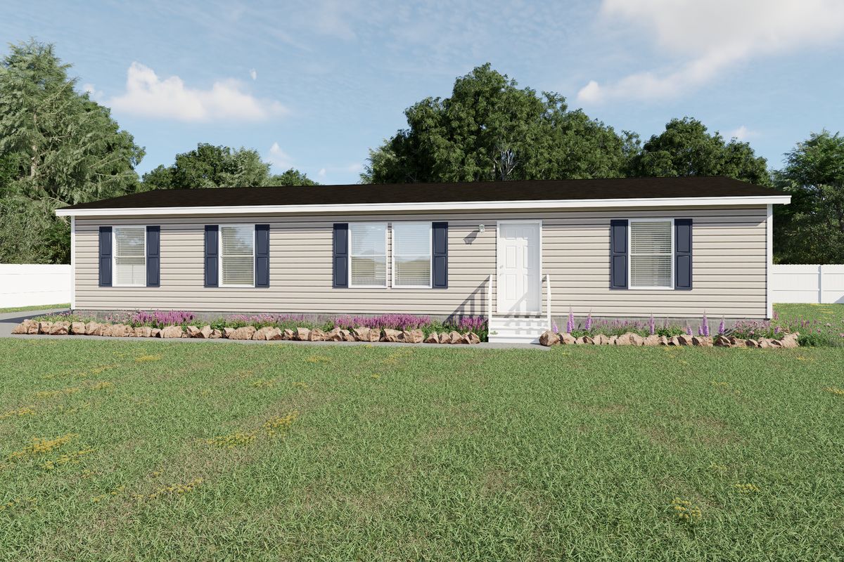 The 5628-CC52 COMPASS 56 Exterior. This Manufactured Mobile Home features 3 bedrooms and 2 baths.