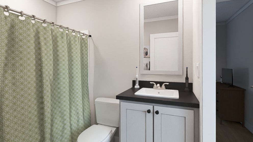 The RHYTHM NATION Exterior. This Manufactured Mobile Home features 3 bedrooms and 2 baths.
