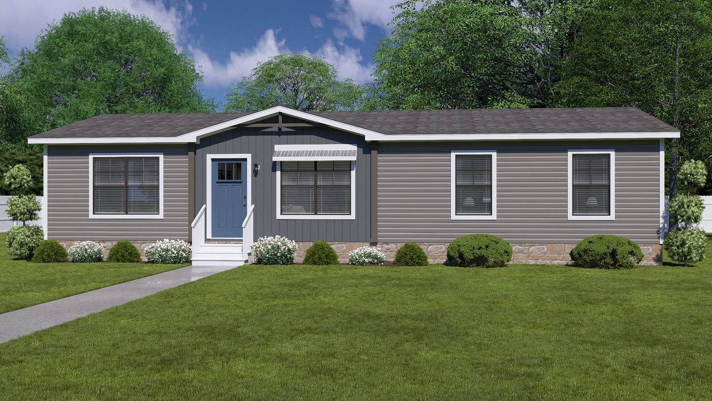 The WILDER Exterior. This Manufactured Mobile Home features 3 bedrooms and 2 baths.