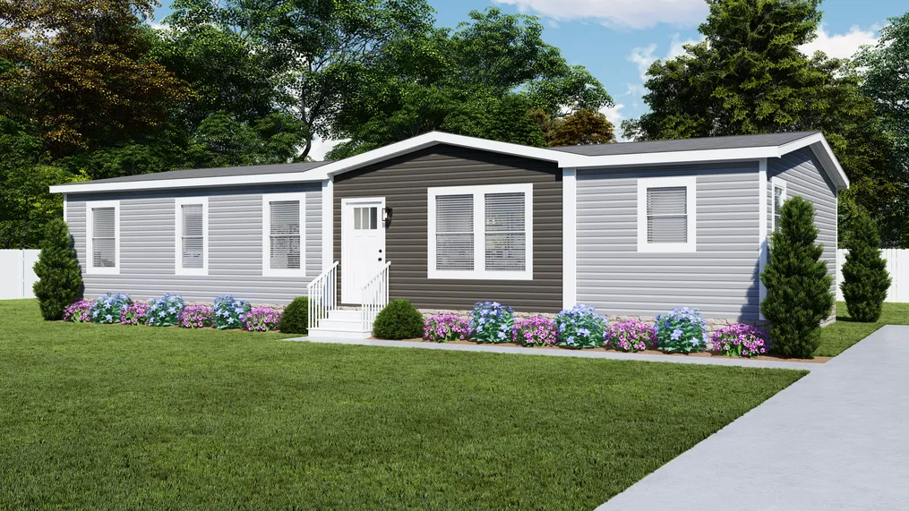 The FARM HOUSE 56 Exterior. This Manufactured Mobile Home features 3 bedrooms and 2 baths.