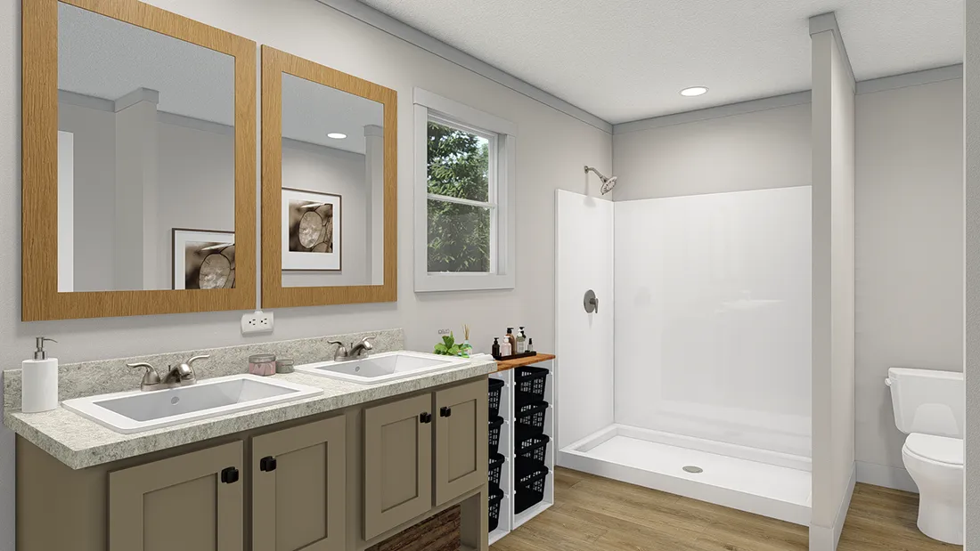 The ROCKET MAN Exterior. This Manufactured Mobile Home features 3 bedrooms and 2 baths.