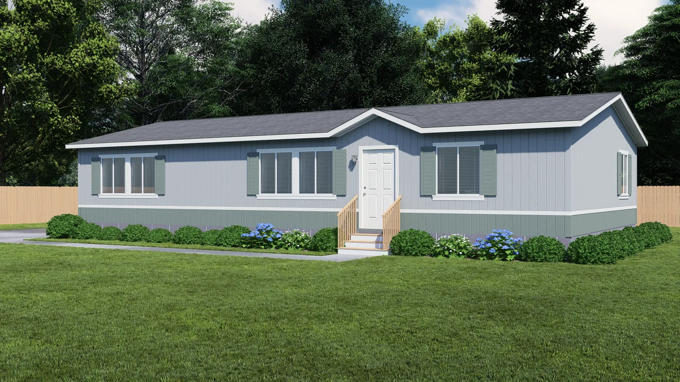 The FAIRPOINT 27543F Optional Cottage Exterior. This Manufactured Mobile Home features 3 bedrooms and 2 baths.
