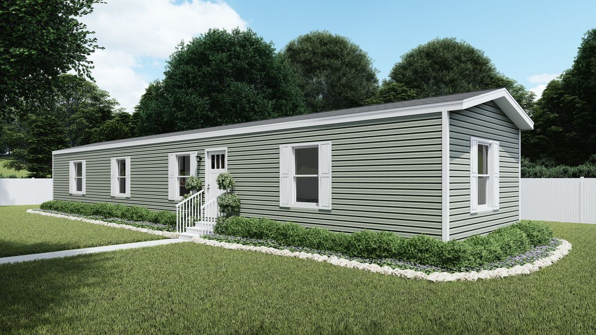 The DYNAMIC Exterior. This Manufactured Mobile Home features 3 bedrooms and 2 baths.