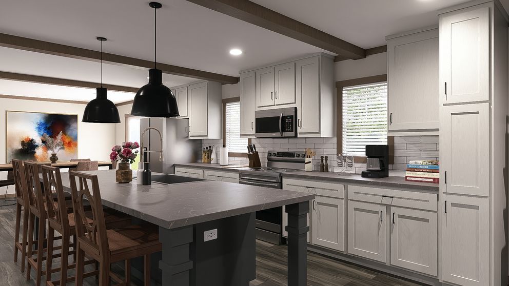 The NELLIE Exterior. This Manufactured Mobile Home features 4 bedrooms and 2 baths.