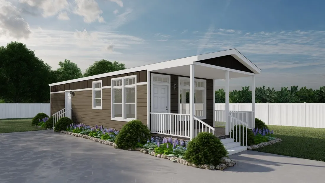 The K1640A Exterior. This Manufactured Mobile Home features 1 bedroom and 1 bath.