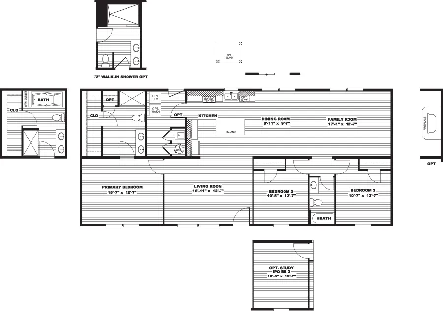 The ULTRA FLEX Exterior. This Manufactured Mobile Home features 3 bedrooms and 2 baths.