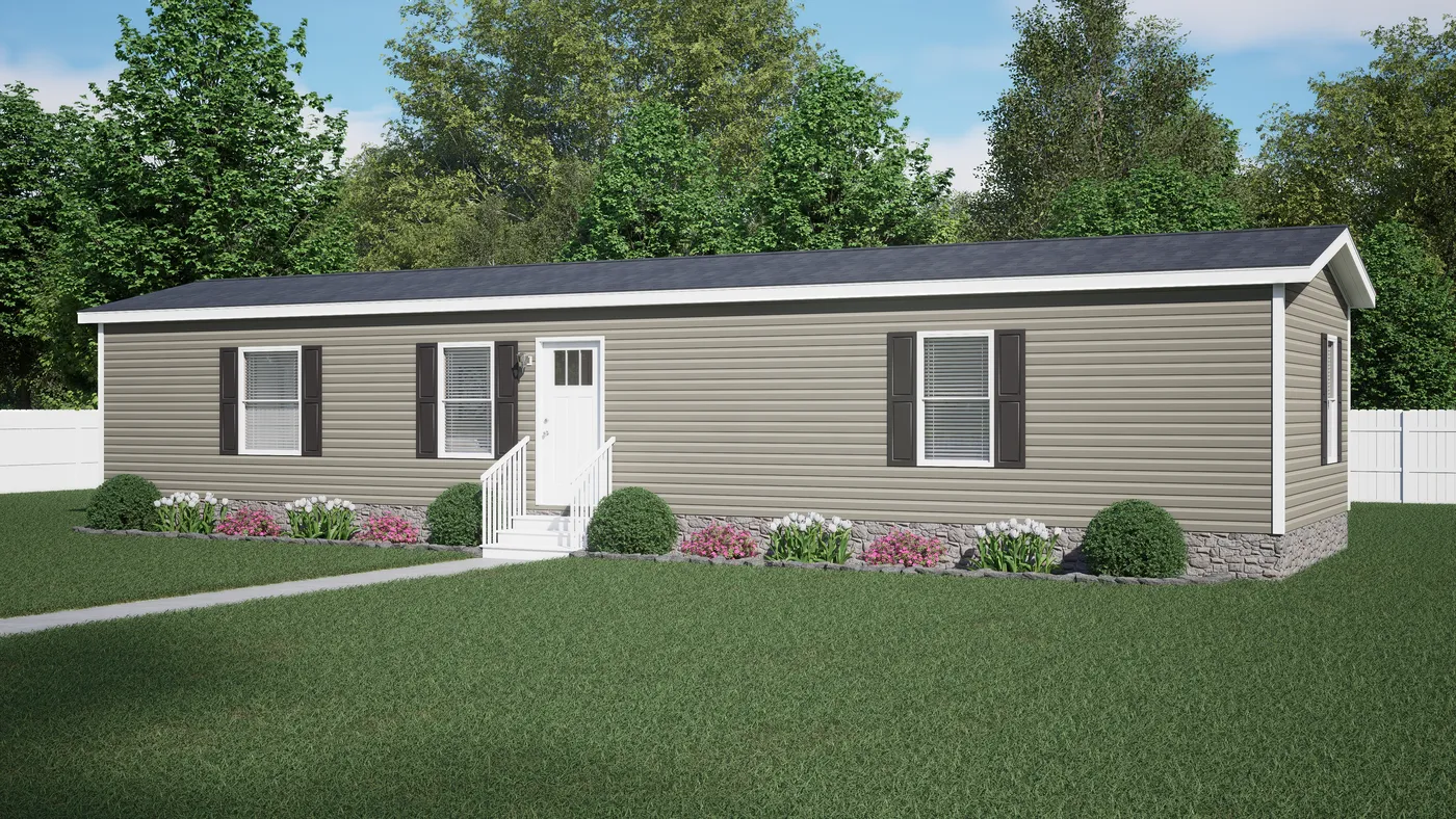 The FOOTHILLS 56 Exterior. This Manufactured Mobile Home features 2 bedrooms and 2 baths.