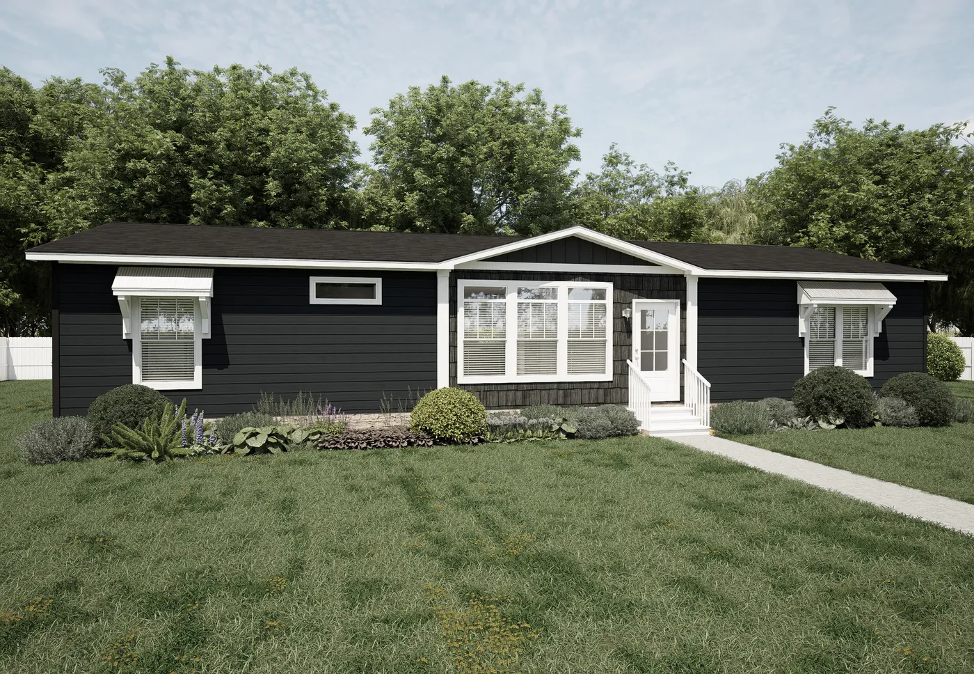 The THE OCEANSIDE 3 Exterior. This Manufactured Mobile Home features 3 bedrooms and 2 baths.