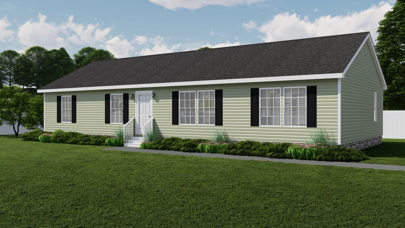 The PINEHURST 3104 Exterior. This Manufactured Mobile Home features 3 bedrooms and 2 baths.