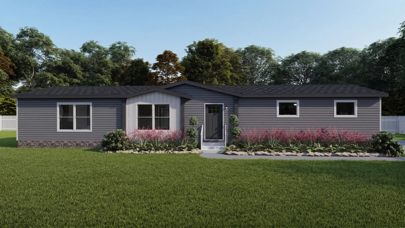 The THE FUSION 68 Exterior. This Manufactured Mobile Home features 3 bedrooms and 2 baths.