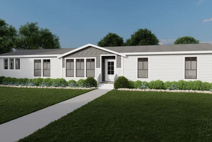 The HUXTON II Exterior. This Manufactured Mobile Home features 4 bedrooms and 2 baths.