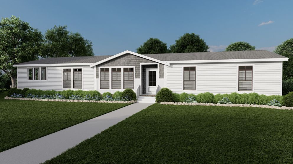 The HUXTON II Exterior. This Manufactured Mobile Home features 4 bedrooms and 2 baths.