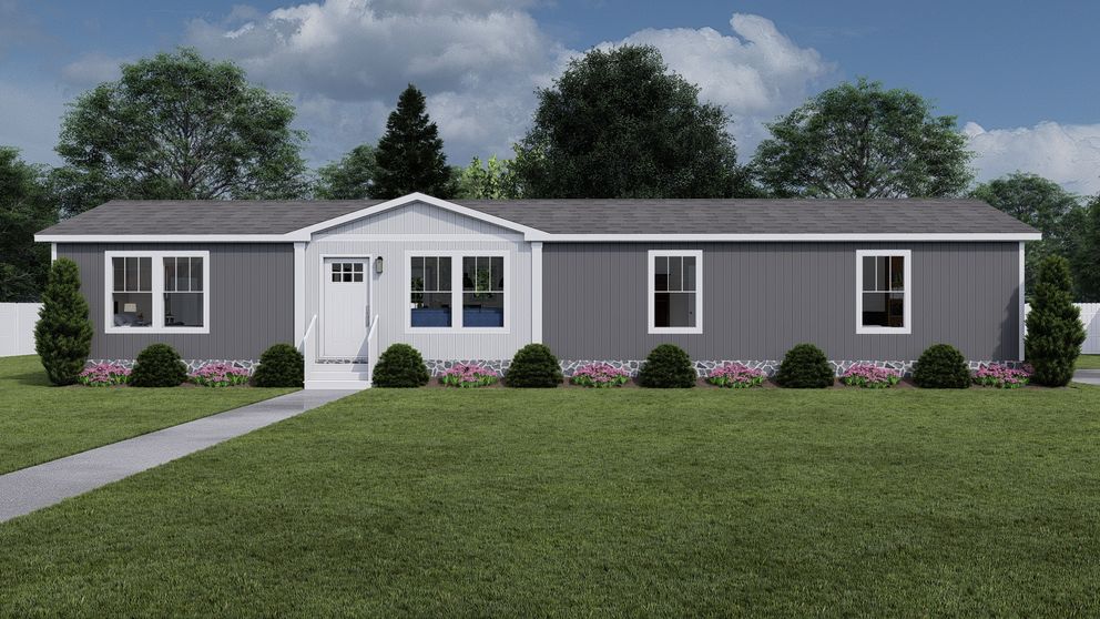 The ROCKET MAN Exterior. This Manufactured Mobile Home features 3 bedrooms and 2 baths.