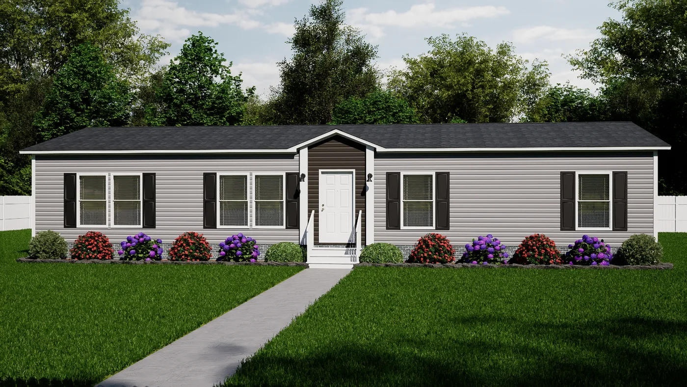 The BELLA VISTA Exterior. This Manufactured Mobile Home features 3 bedrooms and 2 baths.