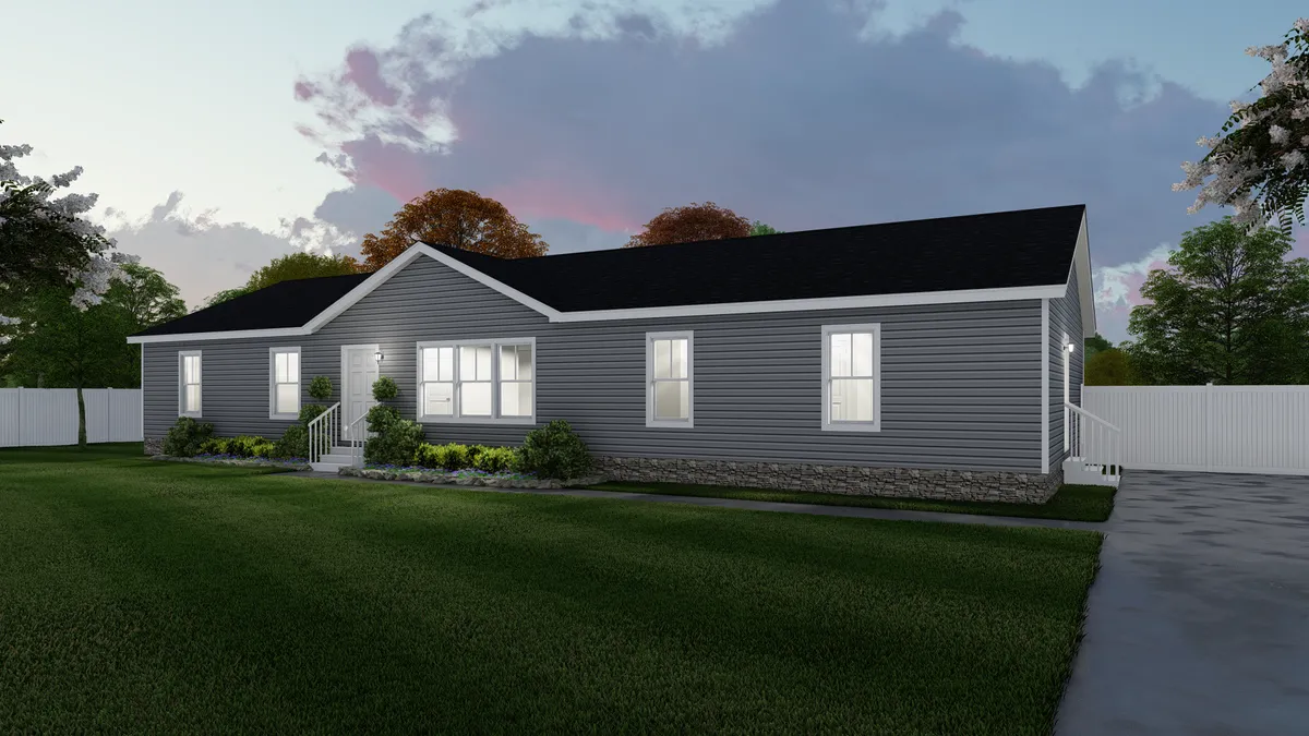 The LEGEND 402 Exterior. This Manufactured Mobile Home features 3 bedrooms and 2 baths.