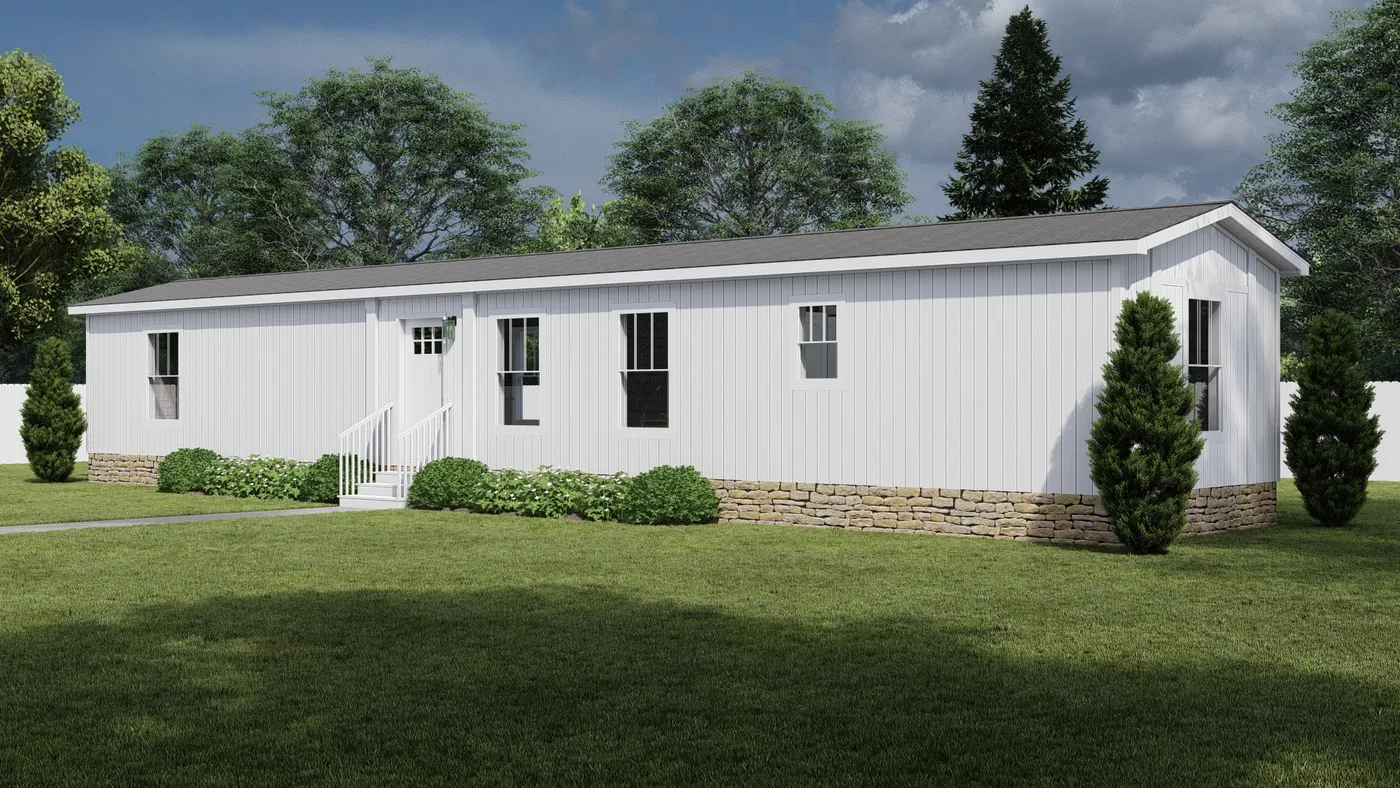The GOOD VIBRATIONS Exterior. This Manufactured Mobile Home features 3 bedrooms and 2 baths.