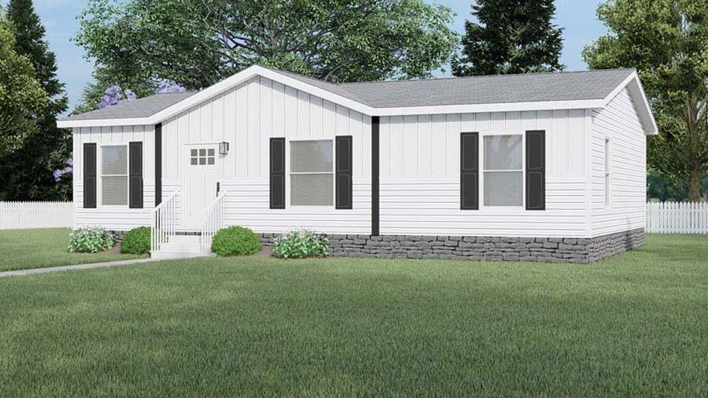 The DRAKE   28X40 Exterior. This Manufactured Mobile Home features 3 bedrooms and 2 baths.