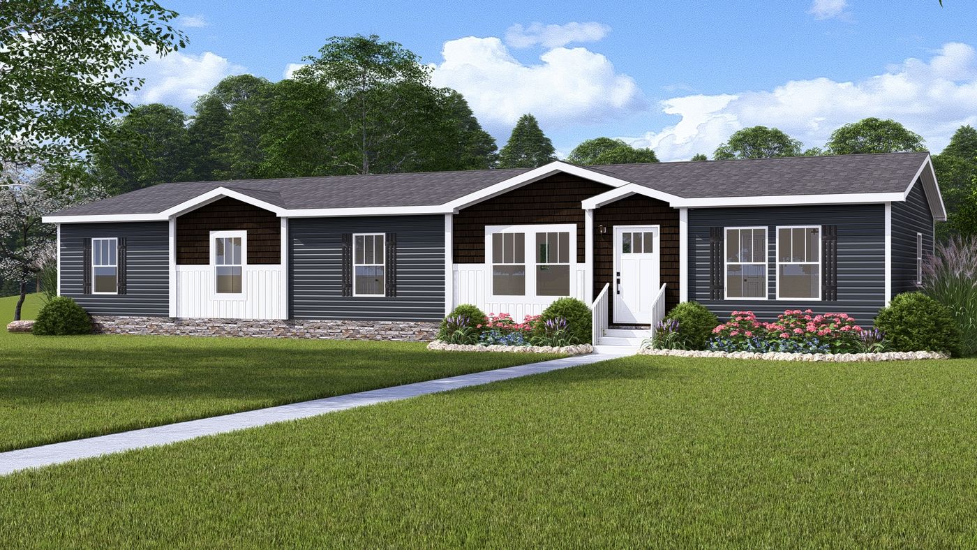 The BOUJEE LUX Exterior. This Manufactured Mobile Home features 4 bedrooms and 3 baths.
