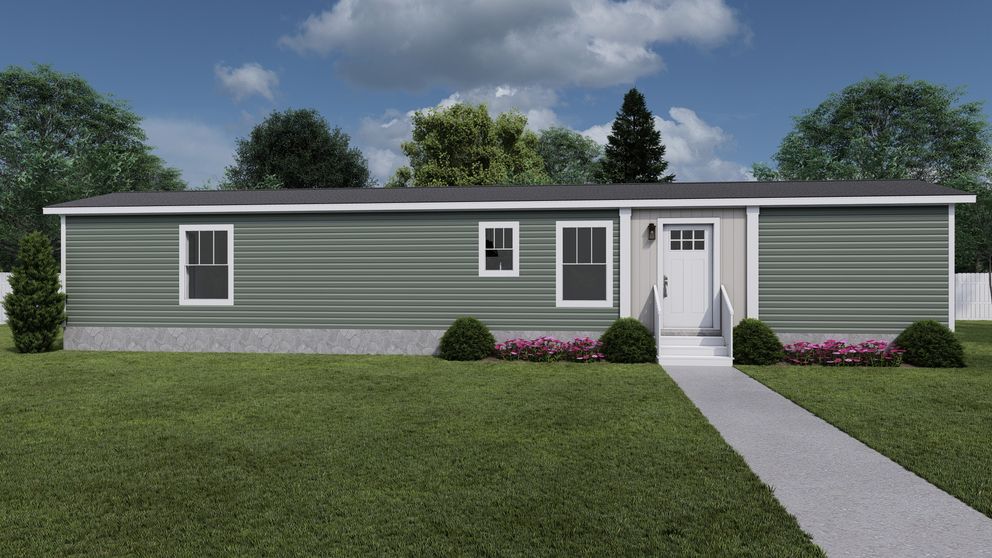 The BORN TO RUN Exterior. This Manufactured Mobile Home features 2 bedrooms and 2 baths.