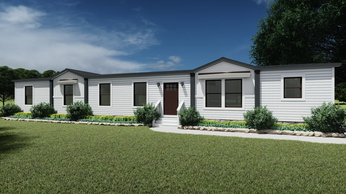The FARM HOUSE 72 Exterior. This Manufactured Mobile Home features 4 bedrooms and 2 baths.