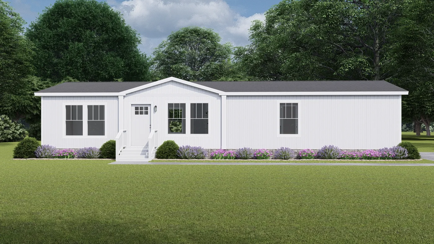 The SHOUT Exterior. This Manufactured Mobile Home features 3 bedrooms and 2 baths.