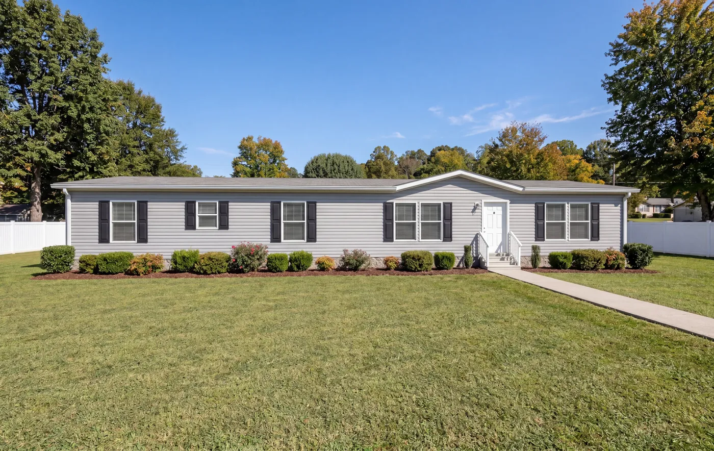 The THE MOUNTAINEER 72 Exterior. This Manufactured Mobile Home features 3 bedrooms and 2 baths.