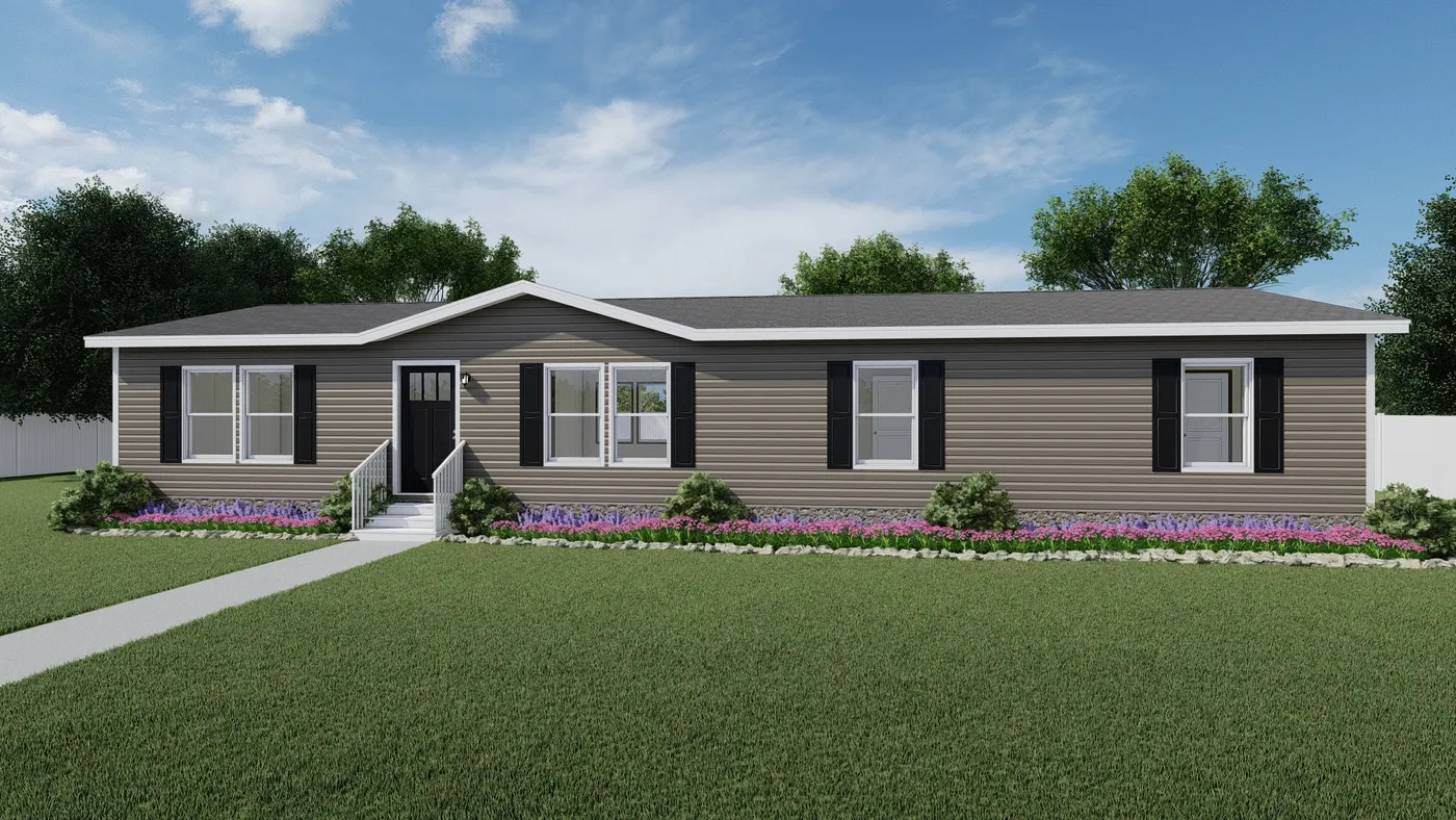 The IMPACT Exterior with Clay Vinyl. This Manufactured Mobile Home features 4 bedrooms and 2 baths.