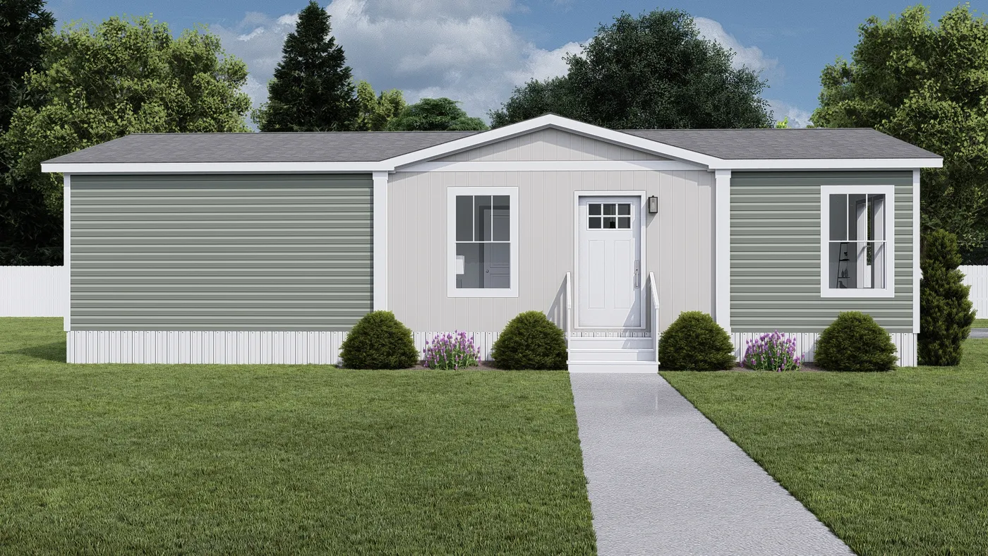 The RISING SUN Exterior. This Manufactured Mobile Home features 2 bedrooms and 2 baths.