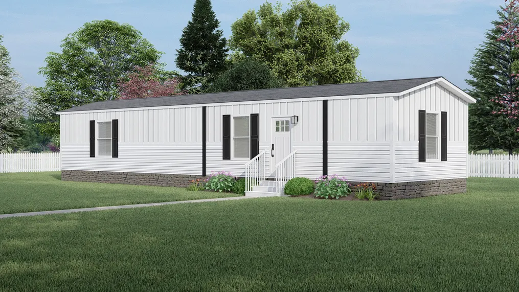 The LEWIS Exterior. This Manufactured Mobile Home features 2 bedrooms and 2 baths.