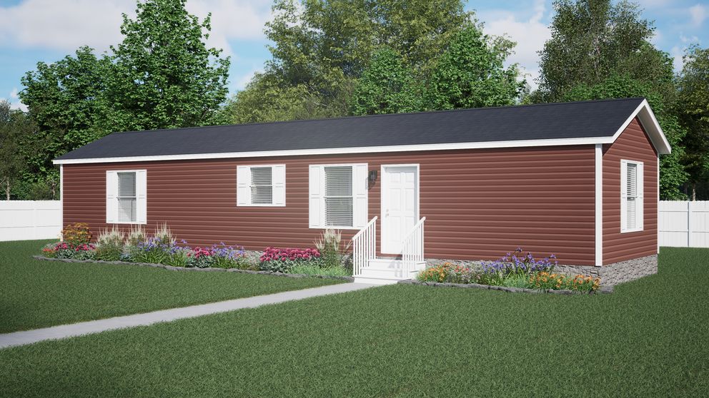The 5616-CC01 CORNERSTONE 56 Exterior. This Manufactured Mobile Home features 2 bedrooms and 2 baths.