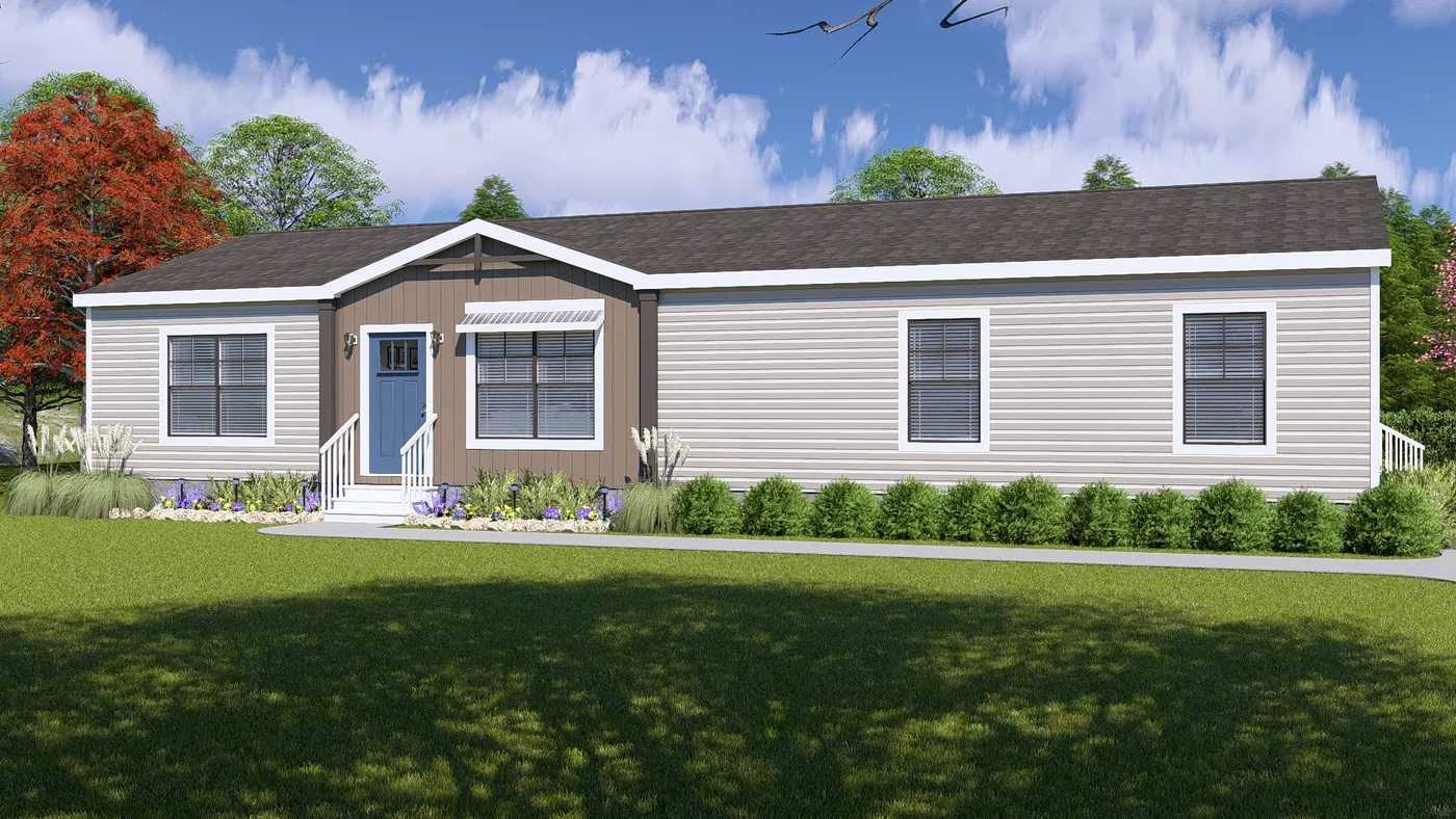 The FARM 3 FLEX Exterior. This Manufactured Mobile Home features 3 bedrooms and 2 baths.
